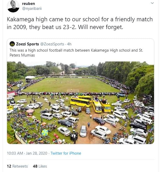 Reuben nyaribarii kakamega high came to our school for a friendly match in , the