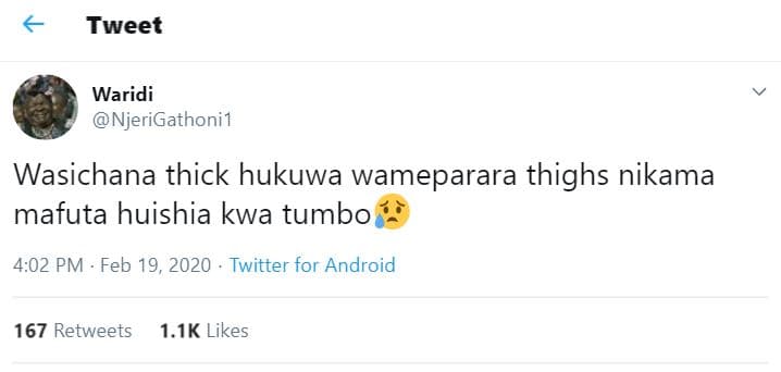 Tweet waridi njerigathoni1 wasichana thick hukuwa wameparara thighs nikama mafut
