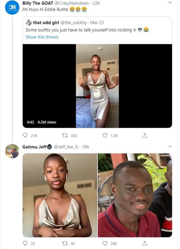 Billy the goat crazynairobian 22h on ati huyu ni eddie butita f fè 9t that odd g