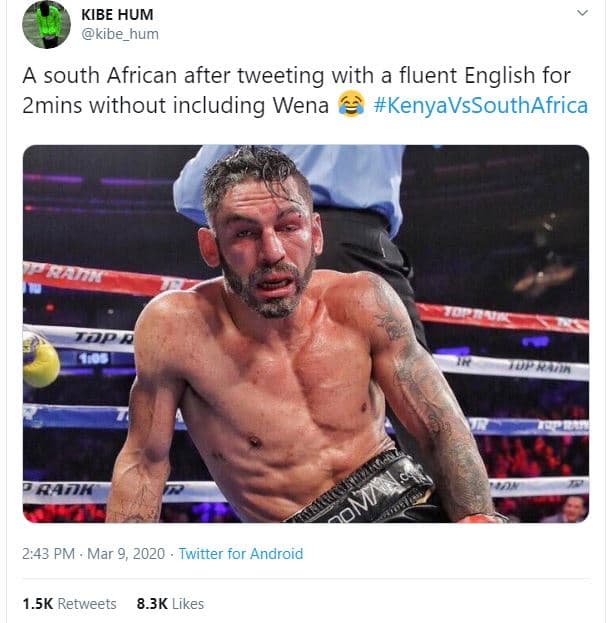 Kibe hum kibe_hum a south african after tweeting with a fluent english for 2mins