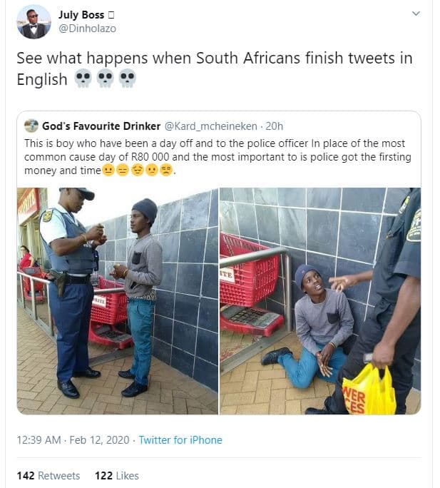 July boss dinholazo see what happens when south africans finish tweets in englis