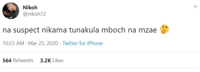 Nikoh nikoh72 na suspect nikama tunakula mboch na mzae 10.23 am mar 25, twitter