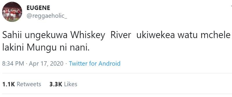 Eugene reggaeholic _ sahii ungekuwa whiskey river ukiwekea watu mchele lakini mu