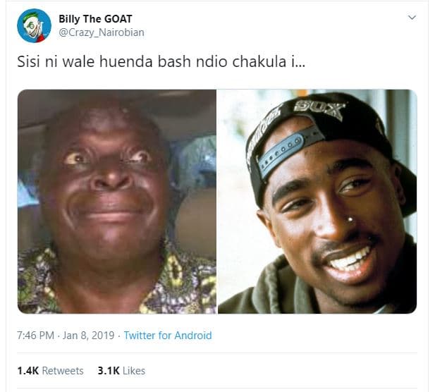 Billy the goat crazy_nairobian sisi ni wale huenda bash ndio chakula i. 7,46 pm