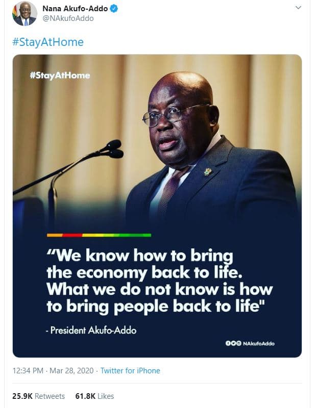 Nana akufoaddo nakufoaddo stayathome stay athome we know how to bring the econom