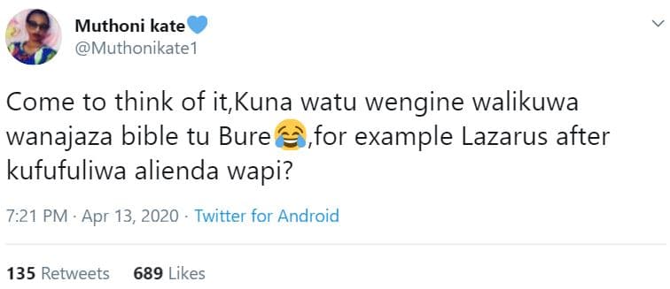 Muthoni kate muthonikate1 come to think of it, kuna watu wengine walikuwa wanaja