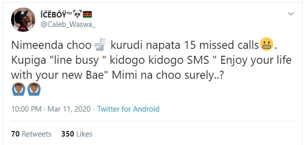 .ëblë caleb_waswa_ nimeenda choo kurudi napata 15 missed calls kupiga 'line busy
