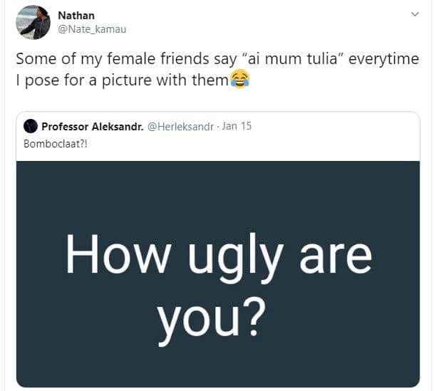 Nathan nate kamau some of my female friends say ai mum tulia everytime pose for