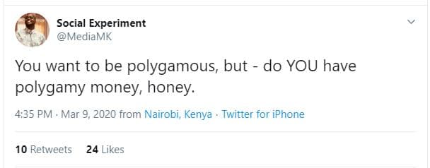 Social experiment mediamk you want to be polygamous but do you have polygamy mon