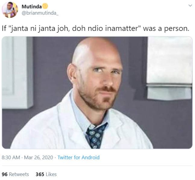 Mutinda brianmutinda if janta ni janta joh doh ndio inamatter was person. 8.30 a