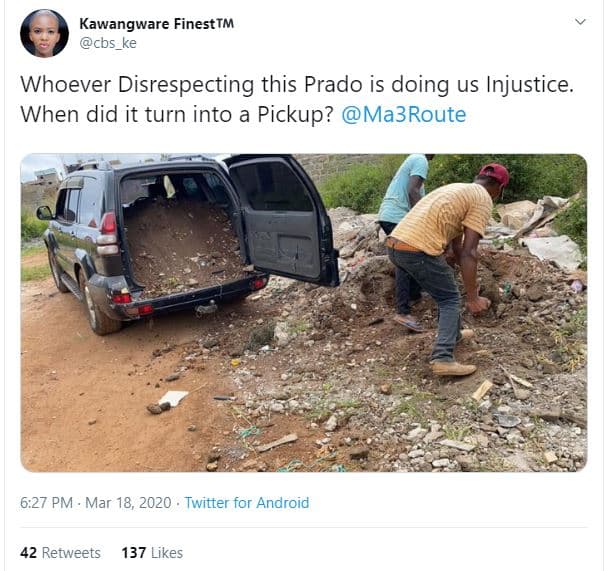 Kawangware finesttm cos_ke whoever disrespecting this prado is doing us injustic