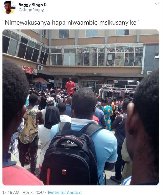 Raggy singo singoraggy 'nimewakusanya hapa niwaambie msikusanyike 12.16 am apr 2