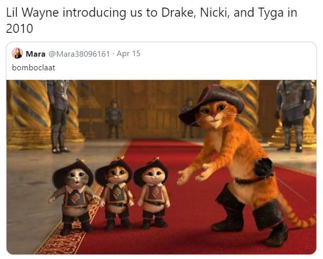 Lil wayne introducing us to drake nicki and tyga in mara mara38096161 apr 15 bom