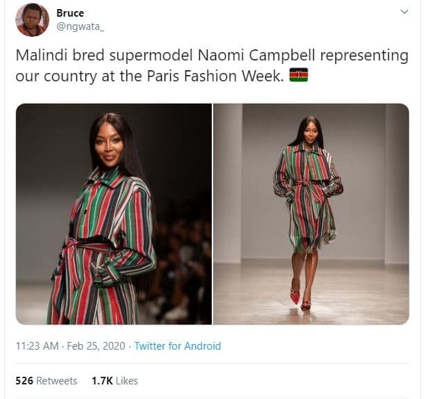 Bruce ngwata malindi bred supermodel naomi campbell representing our country at