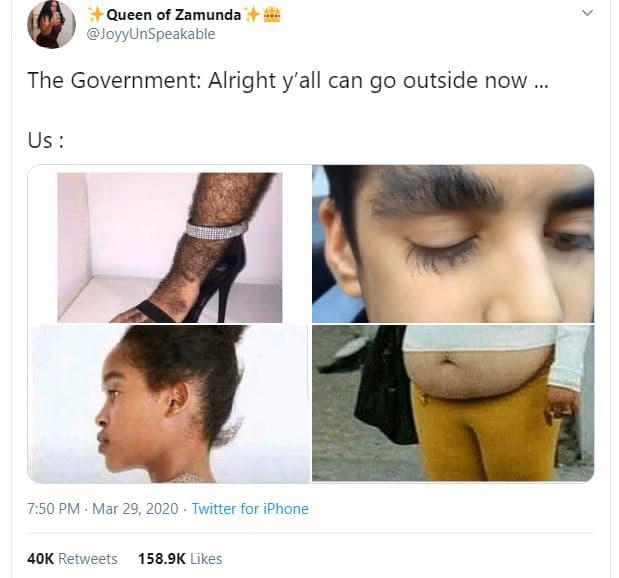 Queen of zamunda joyyunspeakable the government alright y'all can go outside now