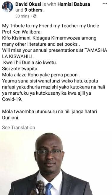 David okusi is with hamisi babusa and 9 others 30 mins my tribute to my friend m