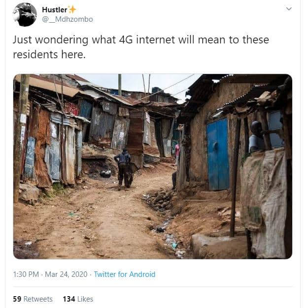 Hustler mdhzombo just wondering what 4g internet will mean to these residents he