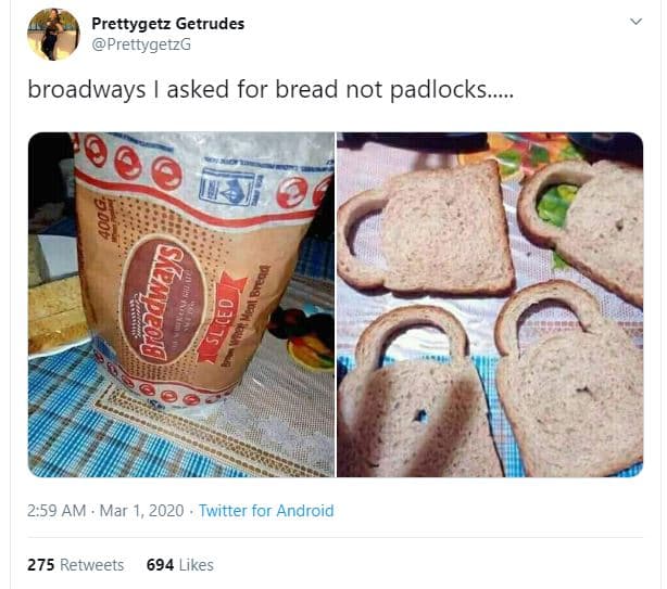 Prettygetz getrudes prettygetzg broadways asked for bread not padlocks 2.59 am .