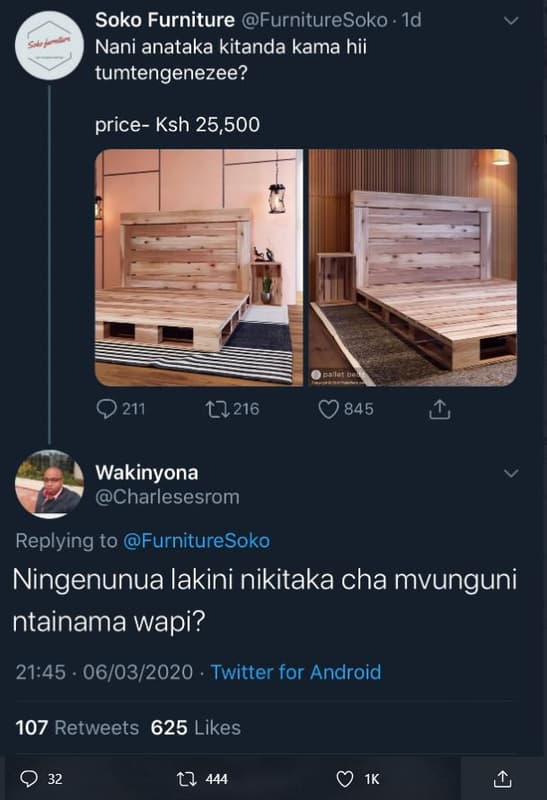 Soko furniture furnituresoko . id nani anataka kitanda kama hii tumtengenezee? p