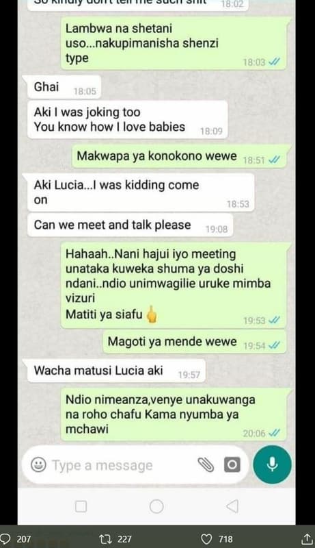 Cu k uyi 180z lambwa na shetani uso. nakupimanisha shenzi type 18 03 ghai 18,05