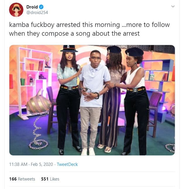 Droid droid254 kamba fuckboy arrested this morning _more to follow when they com