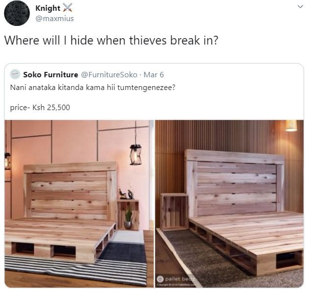 Knight maxmius where will hide when thieves break in? soko furniture furnitureso