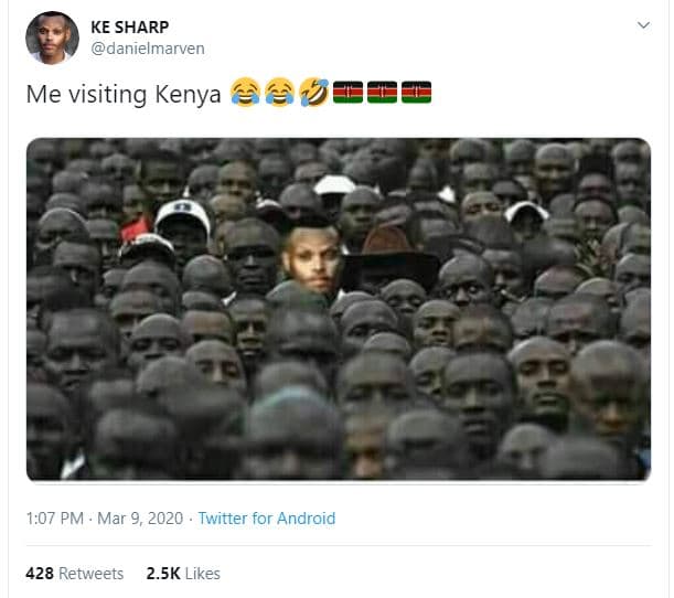 Ke sharp danielmarven me visiting kenya 2 2 1.07 pm mar 9 twitter for android 42