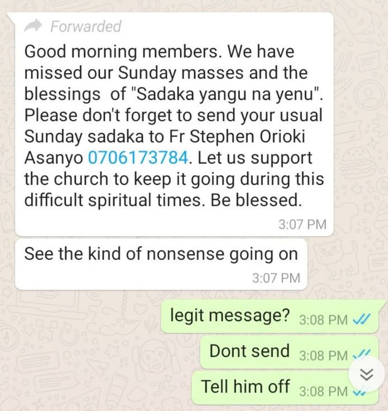 Forwarded good morning members. we have missed our sunday masses and the blessin