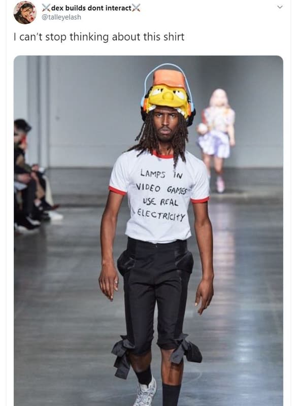 Dex builds dont interact talleyelash can't stop thinking about this shirt lamps