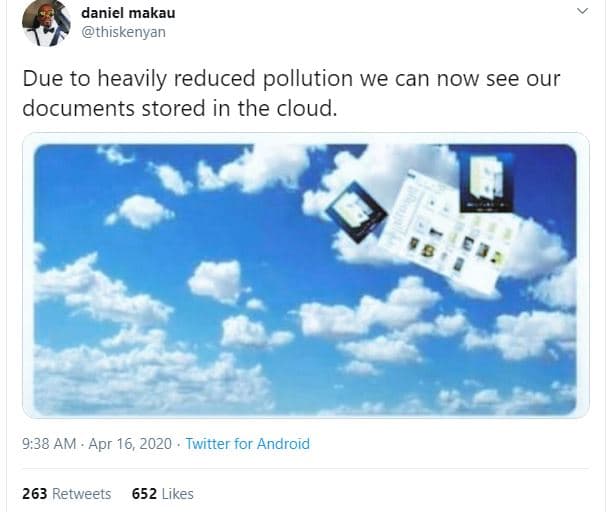 Daniel makau thiskenyan due to heavily reduced pollution we can now see our docu