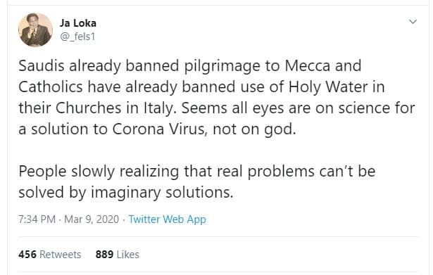 Ja loka fels1 saudis already banned pilgrimage to mecca and catholics have alrea