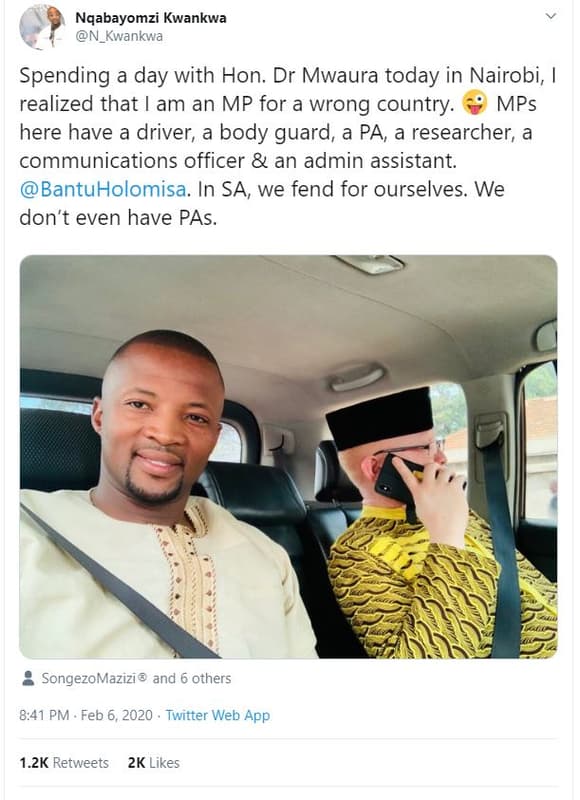 Nqabayomzi kwankwa n_kwankwa spending day with hon. dr mwaura today in nairobi,