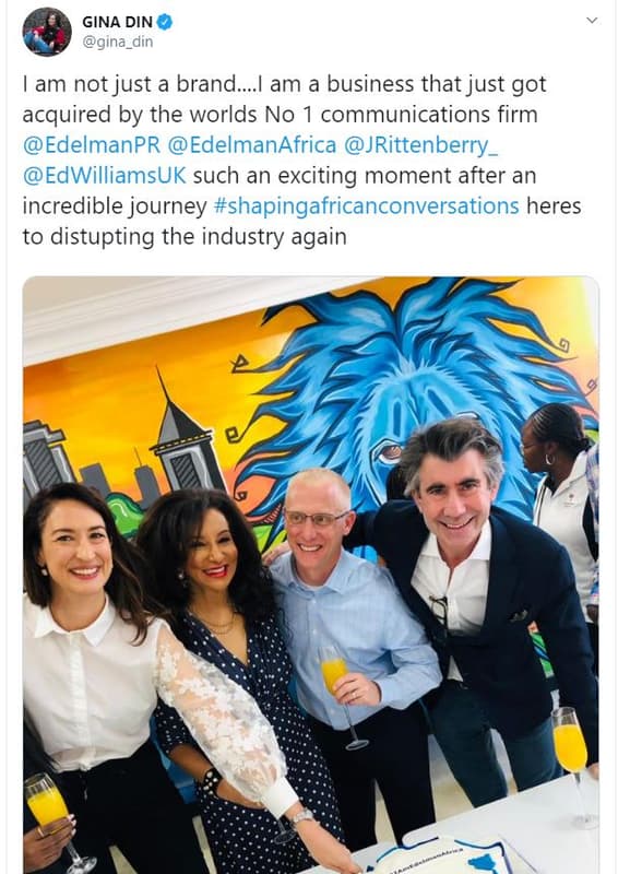 Gina din gina_din am not just a brandi am a business that just got acquired by t