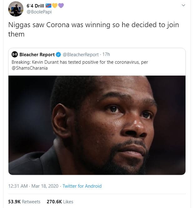 6'4 drill boolepapi niggas saw corona was winning so he decided to join them ble