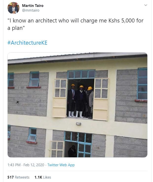 Martin tairo mmtairo know an architect who will charge me kshs 5,000 for plan ar
