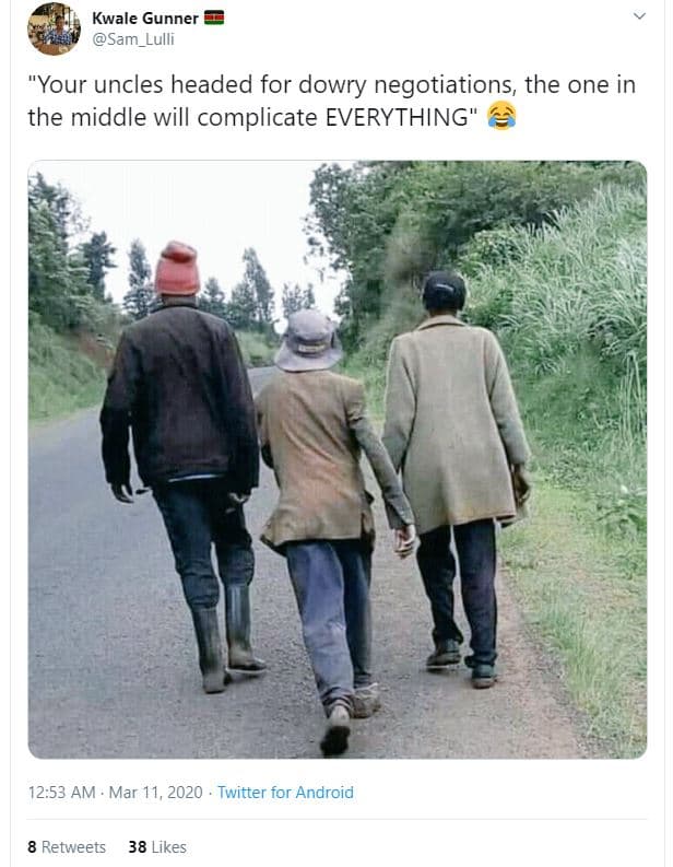 Kwale gunner sam_lulli your uncles headed for dowry negotiations, the one in the