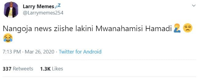 Larry memeszzz larrymemes254 nangoja news ziishe lakini mwanahamisi hamadi 7.13