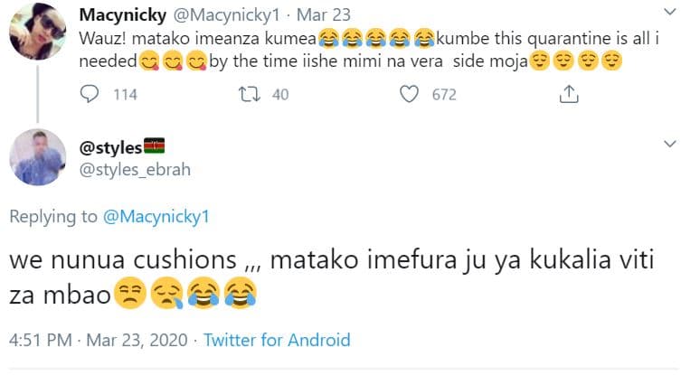 Macynicky macynickyı mar 23 wauz! matako imeanza kumea 46 kumbe this quarantine