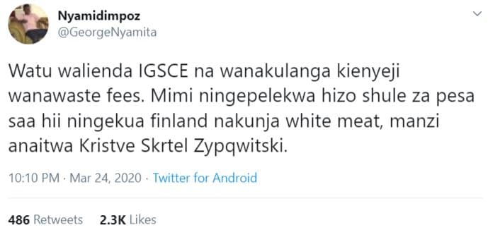 Nyamidimpoz georgenyamita watu walienda igsce na wanakulanga kienyeji wanawaste