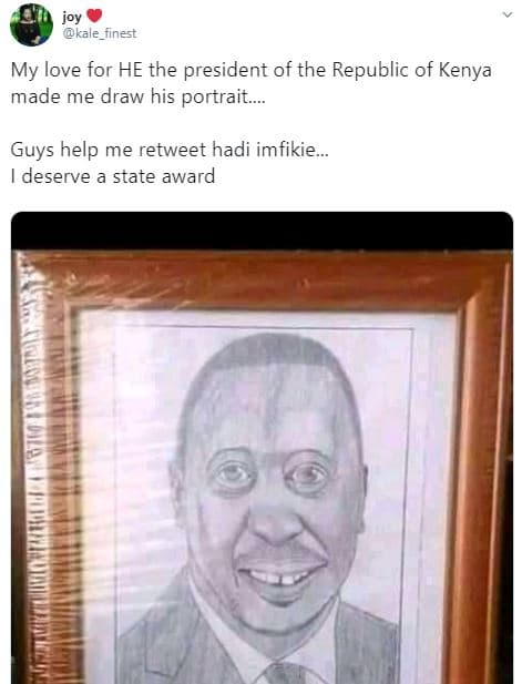 Kale_finest my love for he the president of the republic of kenya made me draw h