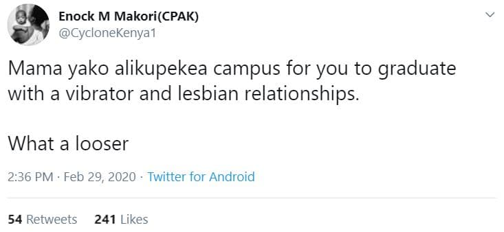 Enock m makoricpak cyclonekenya1 mama yako alikupekea campus for you to graduate