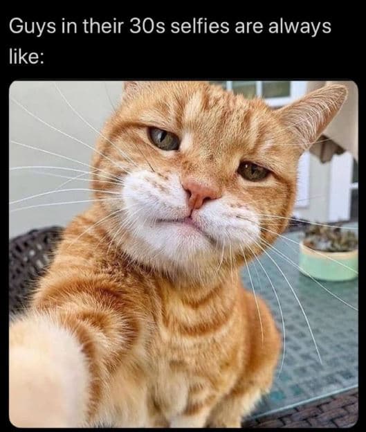 Guys in their 3os selfies are always like