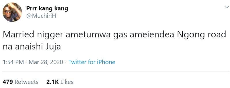 Prrr kang kang muchirih married nigger ametumwa gas ameiendea ngong road na anai