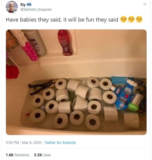 Sly tlamelo_tsogwan have babies they said, it will be fun they said 5.50 pm mar