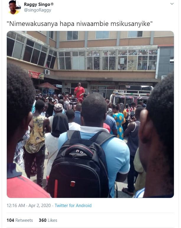 Raggy singo singoraggy nimewakusanya hapa niwaambie msikusanyike 1216 am . apr 2