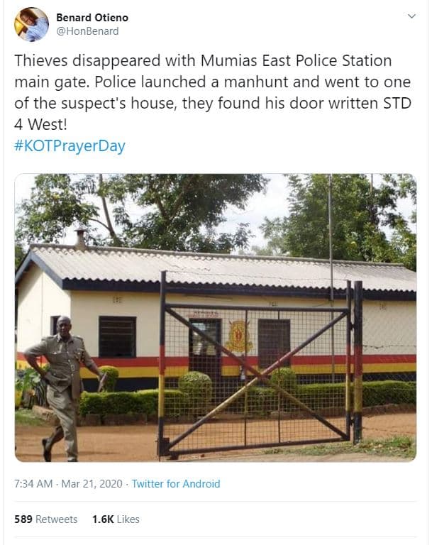 Benard otieno honbenard thieves disappeared with mumias east police station main