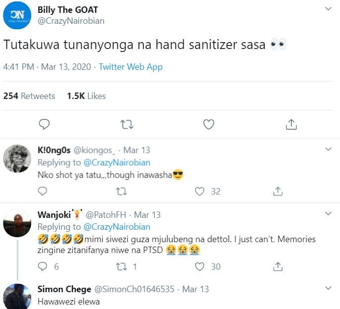 Billy the goat on crazynairobian tutakuwa tunanyonga na hand sanitizer sasa 4.41
