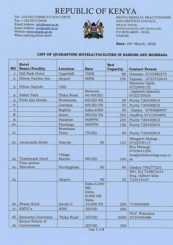 Republic of kenya tcl 254 020 kenya medical practitioners 251 020 and dentists c