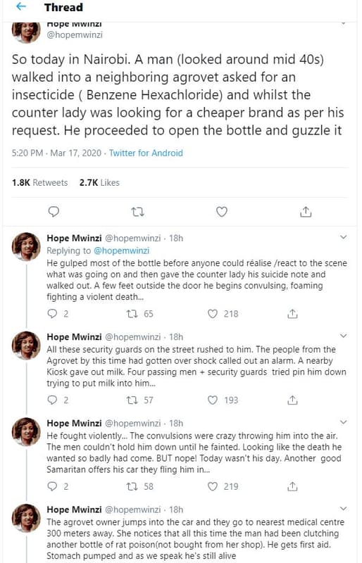 Thread nope iviwinzı hopemwinzi so today in nairobi. a man looked around mid 4os