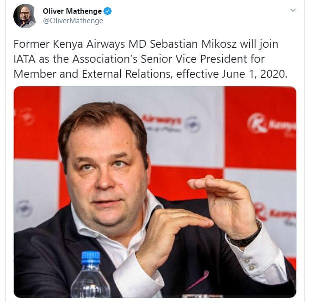 Oliver mathenge olivermathenge former kenya airways md sebastian mikosz will joi